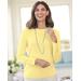 Blair Women's Spindrift™ Long-Sleeve Button-Cuff Sweater - Yellow - PXL - Petite