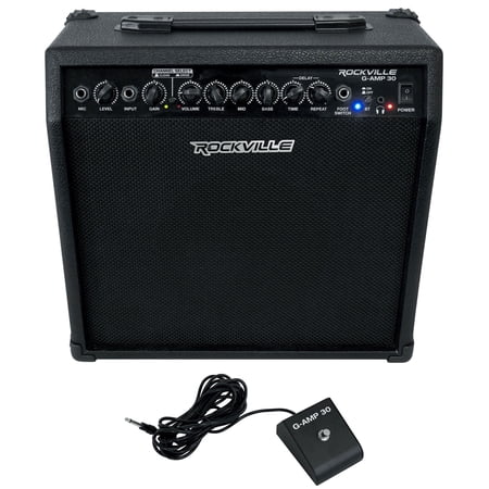 Rockville G-AMP 30 Watt Guitar Combo Amplifier Amp Bluetooth/Mic In+Footswitch