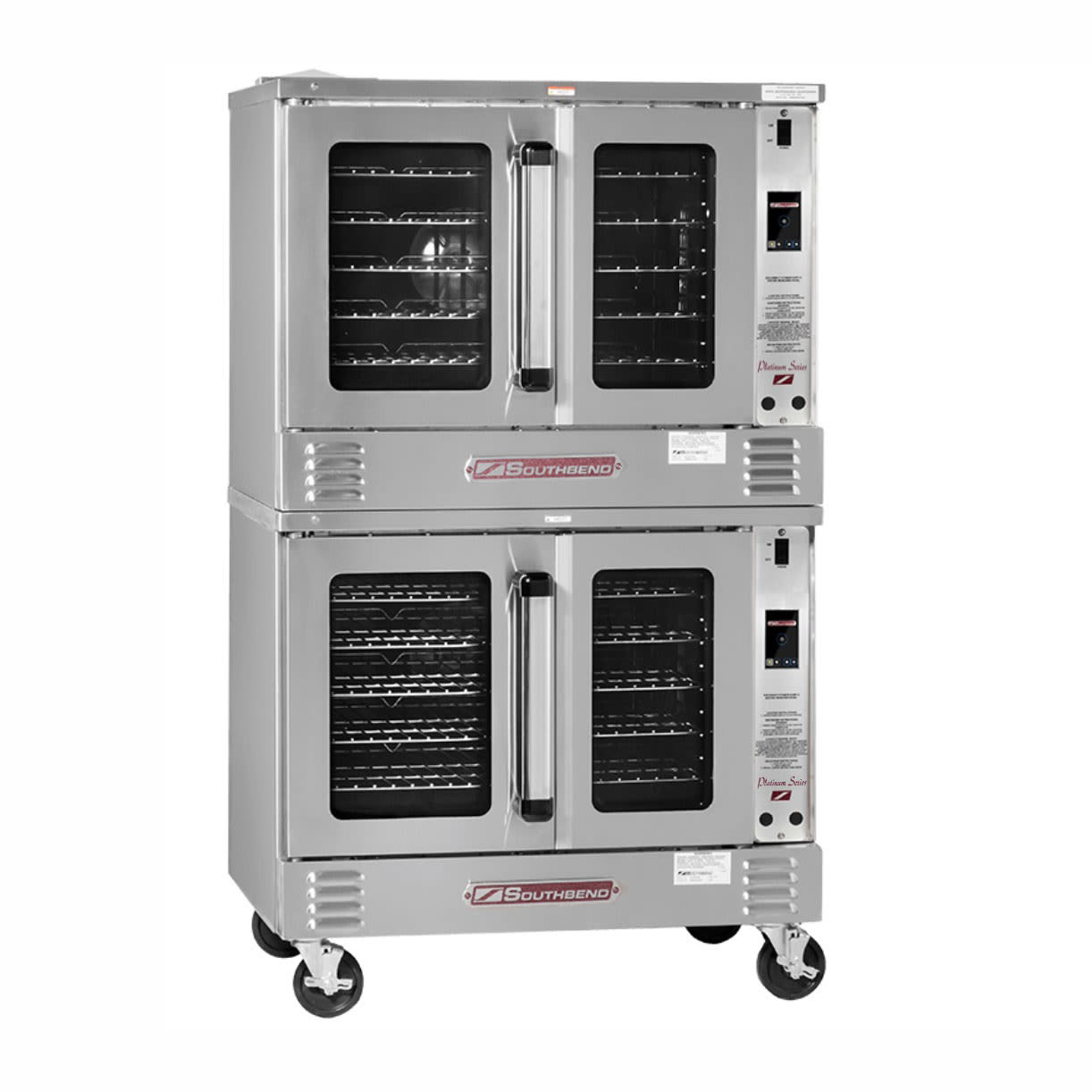 Southbend PCG100B/TD LP Platinum Bakery Depth Double Full Size Liquid Propane Commercial Convection Oven - 50,000 BTU, Gas Type: LP