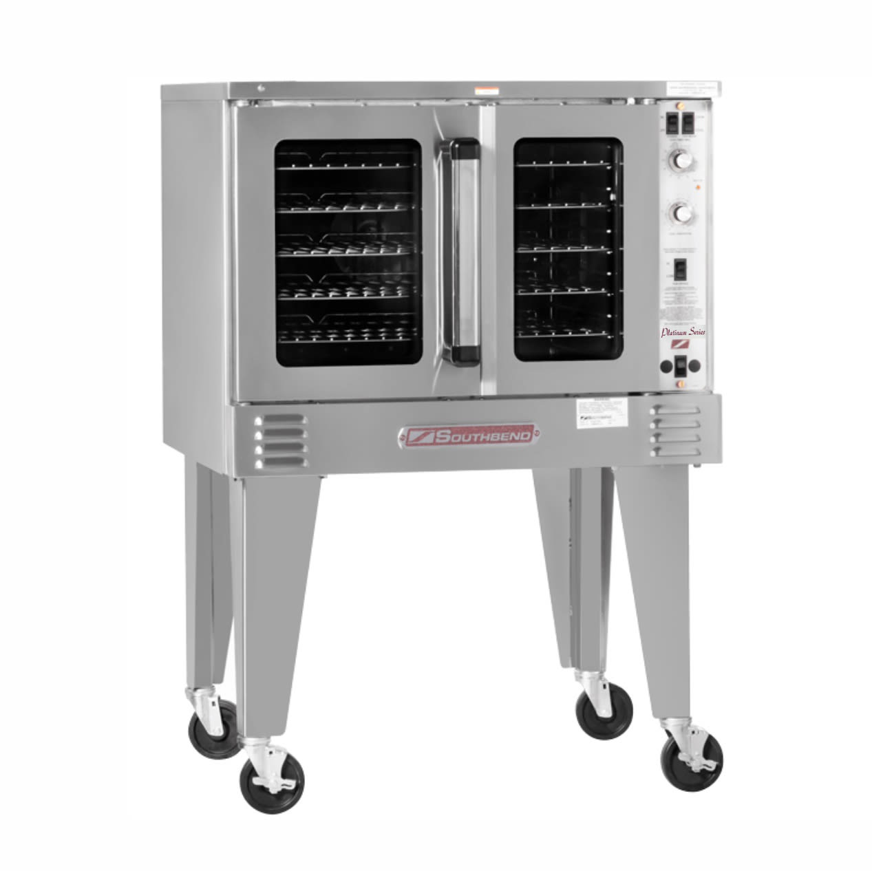 Southbend PCG50B/SD NG Platinum Bakery Depth Single Full Size Natural Gas Commercial Convection Oven - 50,000 BTU, Dependent doors, Gas Type: NG