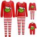 Grinch Green Monster Personality Long Sleeve Top and Pants Dog Dad Kids Baby Christmas Pajamas for Children (Child 170)