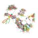 5Pcs Bird Shredding Toys Safe Colorful Bird Foraging Shredder Toy with Hook for Parrots Parakeets