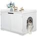 PetBEST Hidden Cat Litter Box Enclosure Cat Litter Box Furniture Cat Washroom Cat House Table Nightstand (White)