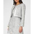 Charm Open-front Sequin Tweed Jacket