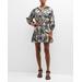 Robin Puff-sleeve Floral Poplin Mini Dress