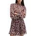 Floral Print Long Sleeve Minidress