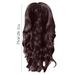 Dengmore Ladies Small Curly Hair Sets Wavy Curls Middle Part Wig Can Be Straightened And Bent 29.5 Inches (black Burgundy Dark Brown Light Brown)