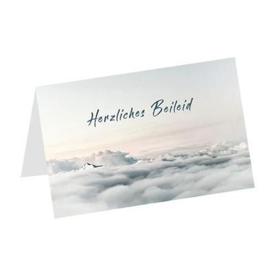 Trauerkarte »Herzliches Beileid Wolken«, LUMA KARTENEDITION, 17.5x11.5 cm
