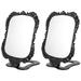 2 PCS Retro Folding Mirror Black Dresser Tabletop Cosmetic Foldable Portable Outdoor Hand Makeup Vanity Travel