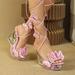 Women s Butterfly Decor Platform Sandals Criss Cross Straps Comfy Chunky Heel Shoes Versatile Summer Party Dance Shoes Comfortable Summer Shoes