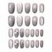 Klfjasnd Nails Kit 24Pcs Coral Pink Rhinestone Trapezoid Nail Fake Nail Patch Wear Nail Press Nail Fake Nail With Glue For Ladies And Girls 1Ml Pink Fashionable Nails