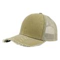 Gzea Fedora T Shirt Perforated Hem Denim Shading Female Fashion Versatile Baseball Cap Khaki One Size