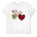 Mens Girls Valentines Day Shirts Hearts Love Leopard Plaid Kids Raglan Baseball Tee White Large