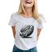 FhsagQ Summer Casual Womens Dressy Tops Women Short Sleeve Round Neck Casual Loose Baseball Football Top T Shirt White XL
