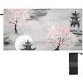 Ink Floral Painting Garden Beach Towel Fast Drying Camping Towels Sand Free Beach Blanket Soft Absorbent Travel Sport Towel for Gym Bath Shower Swimming 31 x 71 Washcloth Gift