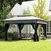 11 x 11 Pop Up Canopy Tent with Mesh Sidewalls Instant Portable Shade Canopy Gazebo with Carrying Bag for Outdoor Camping Lawn Backyard Party Adjustable Legs Easy Setup Light Gray