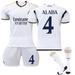 XNB 2023-2024 Real Madrid Home Shirt #4 Alaba Sportswear Soccer Activewear Set