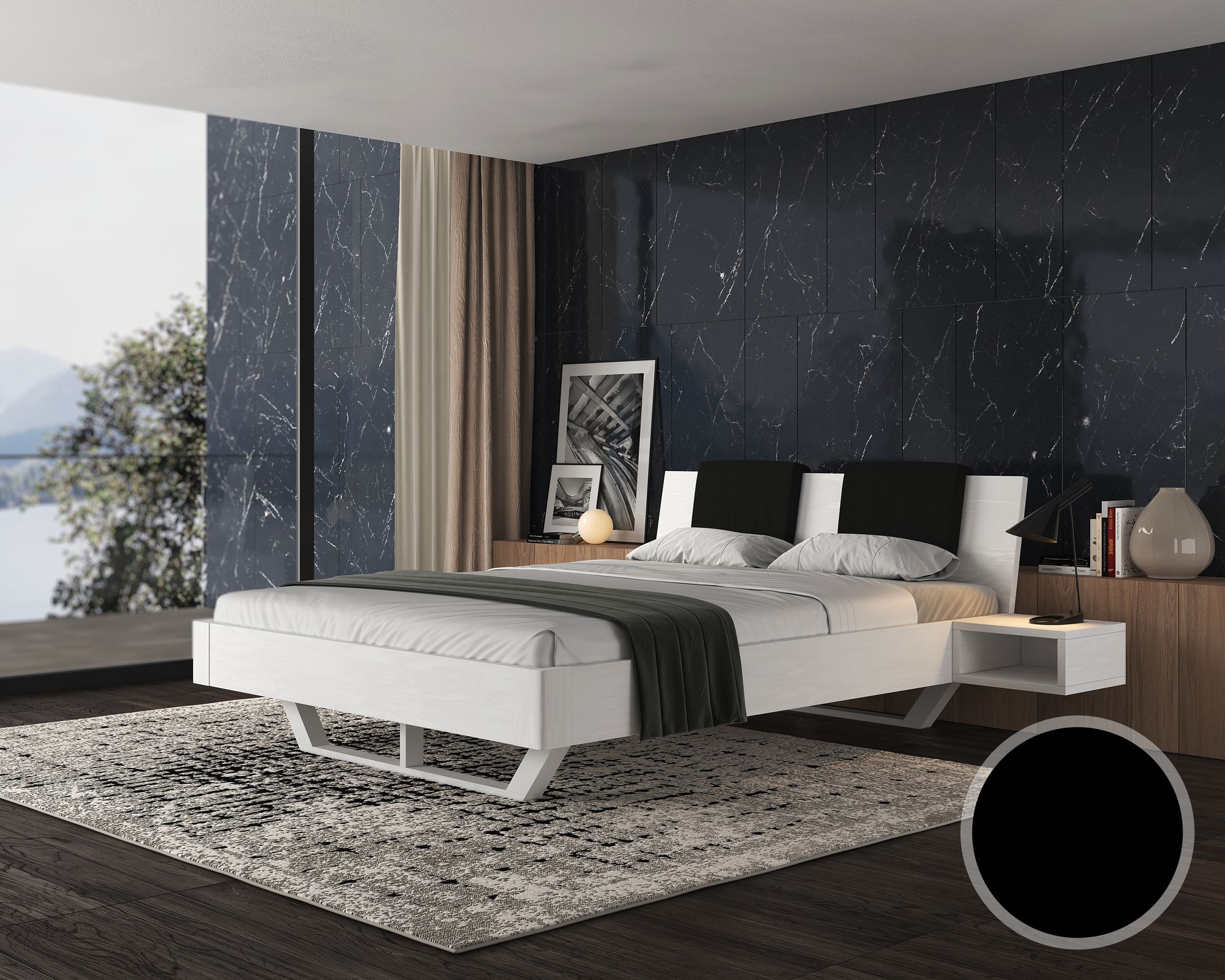 BlackWood »Dolce Vita I WHITE-EDITION« Massivholzbett 200x220 cm / weiss / mit Kissen 2er-Set