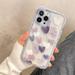 Cute Love Heart Phone Case with Aesthetic Design Women Girls Phone Cases Protective Cover for iPhone 11 12 13 14 Pro Max(Purple 14)