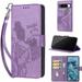 TECH CIRCLE For Google Pixel 7A Wallet Case Folio Flip Kickstand Shockproof Protective PU Leather Cover with Card Slot Cash Pocket Carrying Wrist Strap for Google Pixel 7A 6.1 2023 Purple