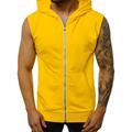 Men's Running Tank Top Hoodie Sleeveless Hoodie Spandex Quick Dry Fitness Gym Workout Running Sportswear Activewear Solid Colored Green Yellow Light Grey / Micro-elastic