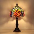LED Table Lamp Retro Vintage Baroque Glass Lampshade Mosaic Colourful Luxury Base E27 for Bedside Table, Bedroom, Desk