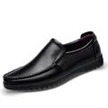 Men's Loafers Slip-Ons Leather Loafers Business Classic Daily Outdoor Office Career Walking Shoes Leather Brown cutout Black hollow Black Spring Summer