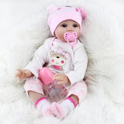 NPKCOLLECTION 22 inch Reborn Doll Baby Toddler Toy Baby Girl Reborn Baby Doll Newborn lifelike Lovely Parent-Child Interaction Hand Applied Eyelashes with Clothes and Accessories for Girls