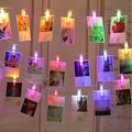 LED Photo String Lights 4M with 40 Photo Clips 40 LED for Dorm Bedroom Wall Decor Wedding Decorations Battery Powered or USB Fairy Twinkle Lights Hanging Photos Cards