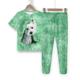 Mädchen 3D Hund Pyjama-Set mit T-Shirt und Hose Rosa Kurzarm 3D-Druck Sommer Frühling Herbst Aktiv Modisch Kuschelig Polyester kinderkleidung 3-12 Jahre Rundhalsausschnitt Heim Normal Innen Regular