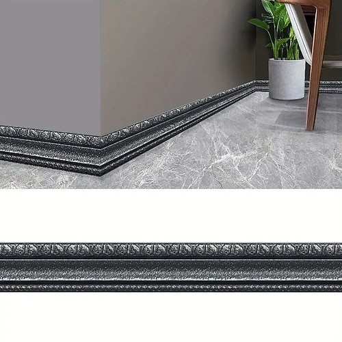 Coole Tapeten, 3D-Wandbild mit einfarbiger Tapetenbordüre, verschönern Sie Ihr Zuhause mit 3D-Schaumstoff-Kantenversiegelungsstreifen-Wandaufkleber – kollisionssicher, wasserdicht und verdickter Image