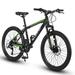 26 Inch Mountain Bike Shimano 21 Speeds with Mechanical Disc Brakes High-Carbon Steel Frame Suspension MTB Bikes Mountain Bicycle for Adult & Teenagers Green