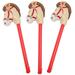 3 Pcs Inflatable Horse Head Stick Animal Small Horse Cheering Favors Cute Sticks Party Prop Plastic Gift Child