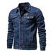 Clearance Distressed Denim Jacket Men s Button Down Denim Jacket Trucker Jean Coat Ripped Motorcycle Slim Fit Blue Jean Jackets Coat