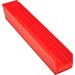 Plastic Shelf Bin Nestable 4-1/8 x 23-5/8 D x 4 H Red Lot of 12