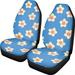 Binienty Blue Groovy Flower 2 Pieces Car Seat Covers Front Seats Only Universal Front Seat Auto Interior Decor Car High Back Seat Cushion Pads Protector Truck SUV Van Sedan Interior Accessories