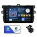 Android 10 Double Din Car Stereo for Toyota Corolla 2009-2013 with 9 Inch Touchscreen Radio Built-in Wireless Carplay/Android Auto/GPS/Bluetooth/FM/AUX-in/Steering Wheel Control Backup Camera 2+32G