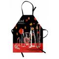 Wine Apron Scribbled Drawings of Wine Bottles Decanter Pitcher and Jar with Abstract Florals Unisex Kitchen Bib with Adjustable Neck for Cooking Gardening Adult Size Multicolor by Ambesonne