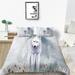Fashionable Bedding Cover Set 3D Wolf Printed Comforter Cover Set with Pillowcase Home Bed Set Queen (90 x90 )