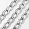 2m Silver Color Plated Aluminium Twisted Chains Curb Chains Unwelded 21.8x12.8mm