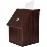 MCB Wood Donation Box ~ Ticket Box ~ Ballot Box ~ Tip Box ~ (Dark Mahogany)