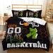 3D Sports Fire Basketball Bedding Set for Teen Boys Duvet Cover Sets with Pillowcases Twin Full Queen King Size 3PCS 1 Duvet Cover+2 Pillow shams