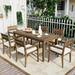 Acacia Wood Outdoor Dining Table And Chairs Suitable For Patio Balcony Or Backyard A01-1 Front Porch Outdoor Patio Furniture Table and Chairs Set