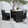 Wicker Patio Furniture Set Outdoor Patio Chairs Conversation Furniture for Poorside Garden Balcony 7 Piece Patio Dining Set Brown