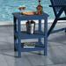 Hausfame 3 Tier Outdoor Side Table Rectangular Adirondack Patio Table Blue