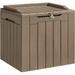 31 Gallon Resin Deck Box Waterproof Outdoor Storage Lockable Indoor Outdoor Organization and Storage Container for Patio Furniture Cushions Pool Toys Garden Tools (Brown)