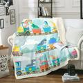 YST Construction Vehicles Blanket Toddler Tractor Throw Blanket for Bed Machinery Truck Fleece Blanket Cartoon Truck Sherpa Blanket Cute Rainbow Fuzzy Blanket Children Home Decor