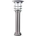 YINCHEN Outdoor Bollard Solar Pathway Light Silver Stainless and Glass Auger EZ-Anchor for Dirt and Grass. 24.25-inch Lamp Height Sidewalk Path Driveway 100 Lumens 1 Pack (214801)