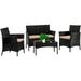 Patio Furniture Set 4 Pieces Outdoor Rattan Chair Wicker Sofa Garden Conversation Bistro Sets for Yard Pool or Backyard