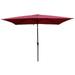 9ft Outdoor Steel Patio Umbrellas 6 Ribs w/ Push Button Tilt & Easy Crank Lift for Patio Burgundy